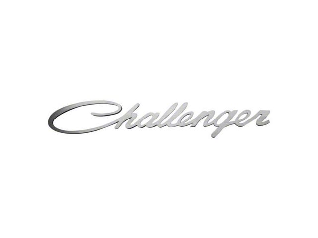 Challenger Script Style Side Fender Emblems; Brushed (08-23 Challenger)