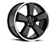 Charger SRT8 Style Black Machined Wheel; 22x9 (08-23 RWD Challenger, Excluding SRT Demon)