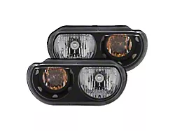 Crystal Headlights; Black Housing; Clear Lens (08-14 Challenger w/ Factory Halogen Headlights)