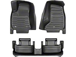 Custom Front and Rear Floor Mats; Black (17-23 AWD Challenger)