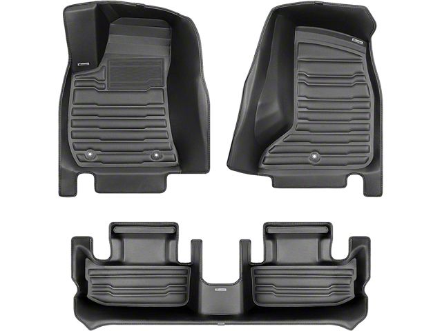Custom Front and Rear Floor Mats; Black (17-23 AWD Challenger)