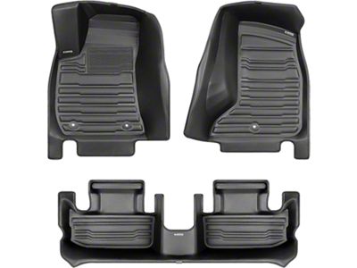 Custom Front and Rear Floor Mats; Black (17-23 AWD Challenger)