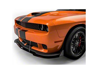 Demon Style Front Bumper Lip and Chin Splitter; Carbon Flash Metallic Vinyl (15-23 Challenger, Excluding Widebody)