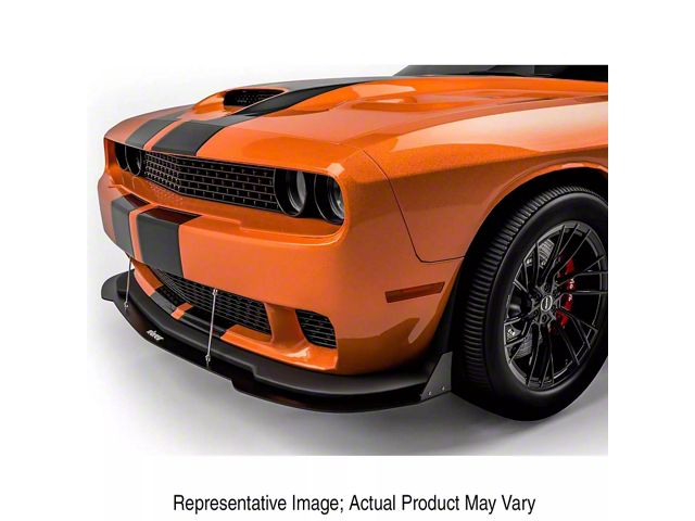 Demon Style Front Bumper Lip and Chin Splitter; Dry Carbon Fiber Vinyl (15-23 Challenger, Excluding Widebody)