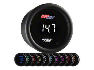 Digital Narrowband Air/Fuel Ratio Gauge; Black 10 Color (Universal; Some Adaptation May Be Required)