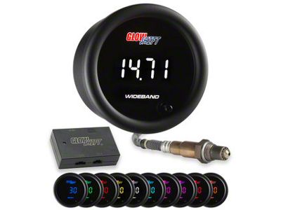 Digital Wideband Air/Fuel Ratio Gauge; Black 10 Color (Universal; Some Adaptation May Be Required)