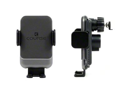 Direct Fit Phone Mount with Charging Auto Closing Cradle Head; Black (15-23 Challenger)