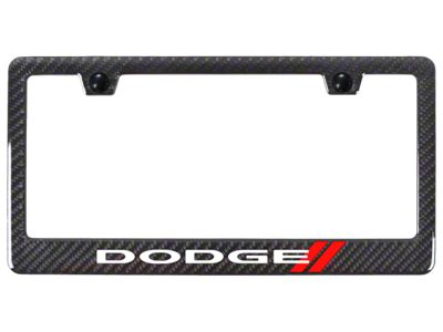 Dodge Stripe Carbon Fiber License Plate Frame (Universal; Some Adaptation May Be Required)