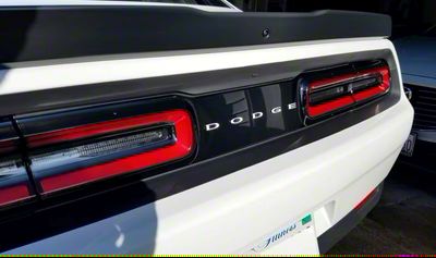 Flat Black DODGE Emblem Overlay Decal For 2015-2023 Challenger – Rear Trunk
