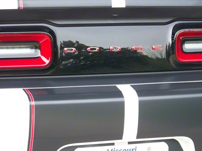 DODGE Trunk Lettering Emblem Overlay Decal; Reflective Blue (08-14 Challenger)