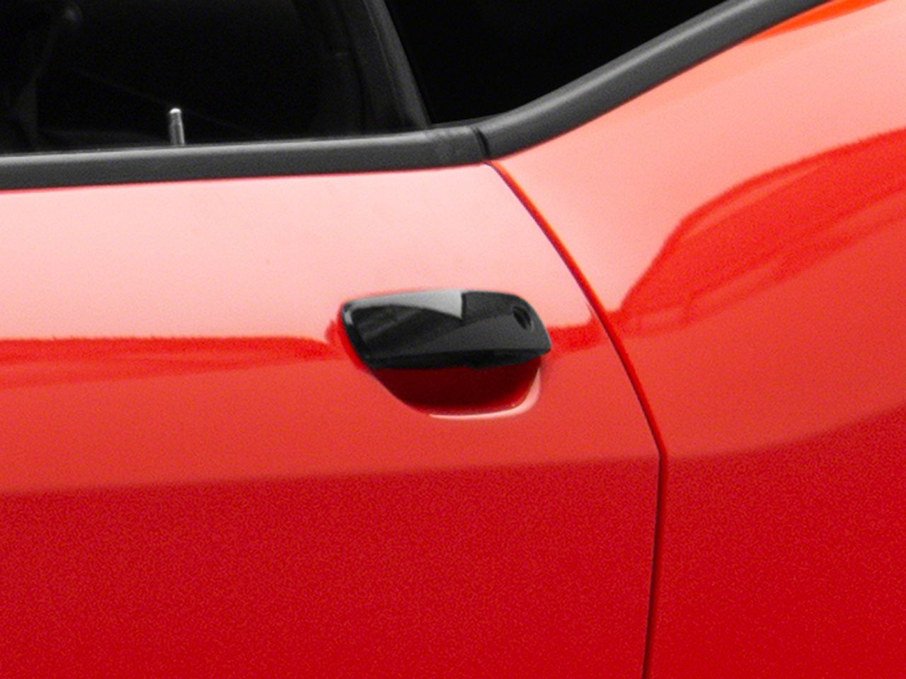Challenger Chrome Delete Door Handle Covers; Gloss Black (1223