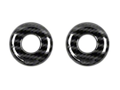 Door Lock Pin Trim Rings; Carbon Print (08-23 Challenger)