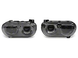 Dual Beam Projector Headlights; Black Housing; Smoked Lens (08-14 Challenger)