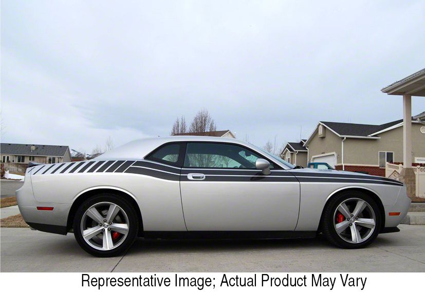 Challenger Dual Side Stripes with Stobes; Blue (08-10