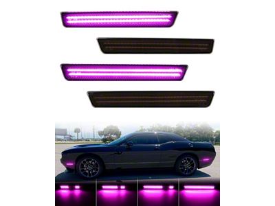 Dynamic LED Side Markers; Pink; Smoked (15-23 Challenger, Excluding Widebody)