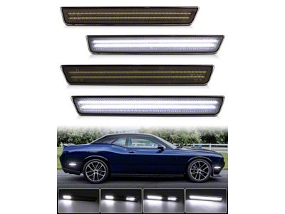 Dynamic LED Side Markers; White; Smoked (15-23 Challenger, Excluding Widebody)