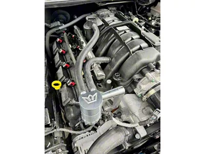 Elite Oil Catch Can with S Mount; Satin / Uncoated (08-23 V8 HEMI Challenger)