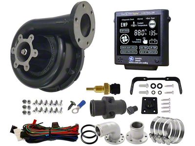 EWP140 Black Remote Electric Water Pump and Controller Combo Kit; 12-Volt (Universal; Some Adaptation May Be Required)