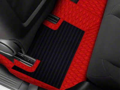 F1 Hybrid Front and Rear Floor Mats; Full Red (08-23 Challenger)