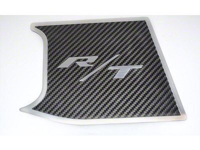 Factory Anti-lock Brake Cover Top Plate with R/T Logo; Real Carbon Fiber (15-23 Challenger)