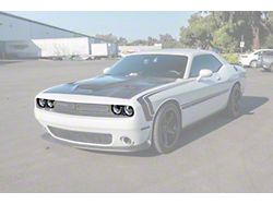 Factory Style Headlight Trim Covers; Carbon Fiber (15-23 Challenger)