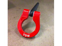 Feather Lite Stealth Tow Hook with Red D-Ring; Front (15-23 Challenger)