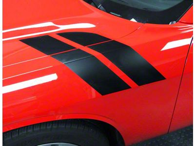 Fender Hash Side Stripes; Gloss Black (15-18 Challenger)