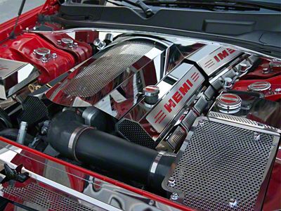 False Firewall for ACC Fuel Rail Covers; Brushed Stainless (09-19 5.7L HEMI Challenger)