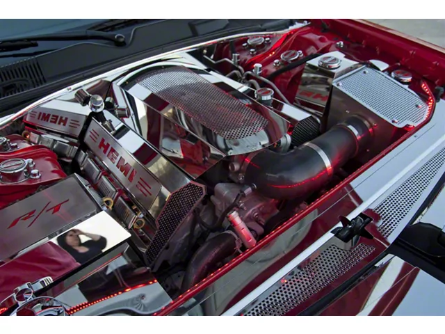 Firewall Polished; Works With ACC Replacement Fuel Rail Cover and Plenum Cover (09-19 5.7L HEMI Challenger)