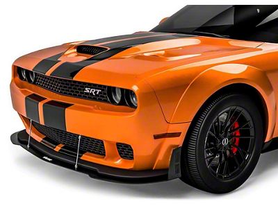 VZW Front Bumper Lip Splitter; Carbon Flash Metallic Vinyl (18-23 Challenger Widebody)