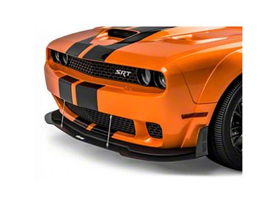 VZW Front Bumper Lip Splitter; Dry Carbon Fiber Vinyl (18-23 Challenger Widebody)