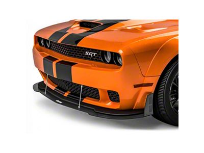 VZW Front Bumper Lip Splitter; Gloss Carbon Fiber Vinyl (18-23 Challenger Widebody)