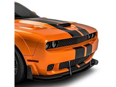 VZW Front Bumper Lip Splitter; Matte Black Vinyl (18-23 Challenger Widebody)