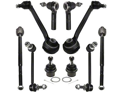 Front Lower Forward Control Arms with Inner and Outer Tie Rod Ends, Lower Ball Joints and Swar Bar Links (08-10 Challenger)