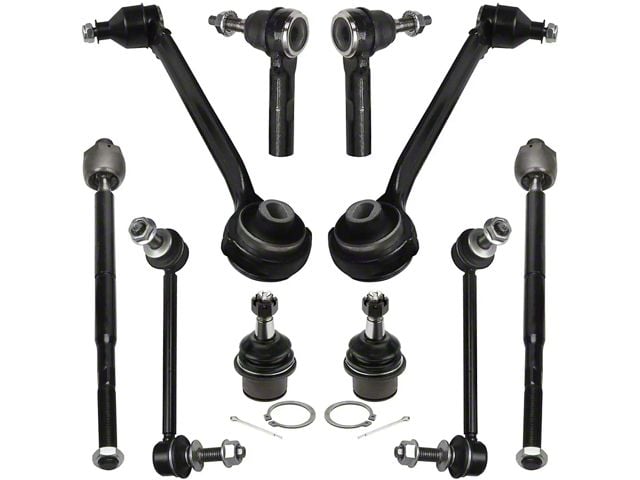 Front Lower Forward Control Arms with Inner and Outer Tie Rod Ends, Lower Ball Joints and Swar Bar Links (08-10 Challenger)