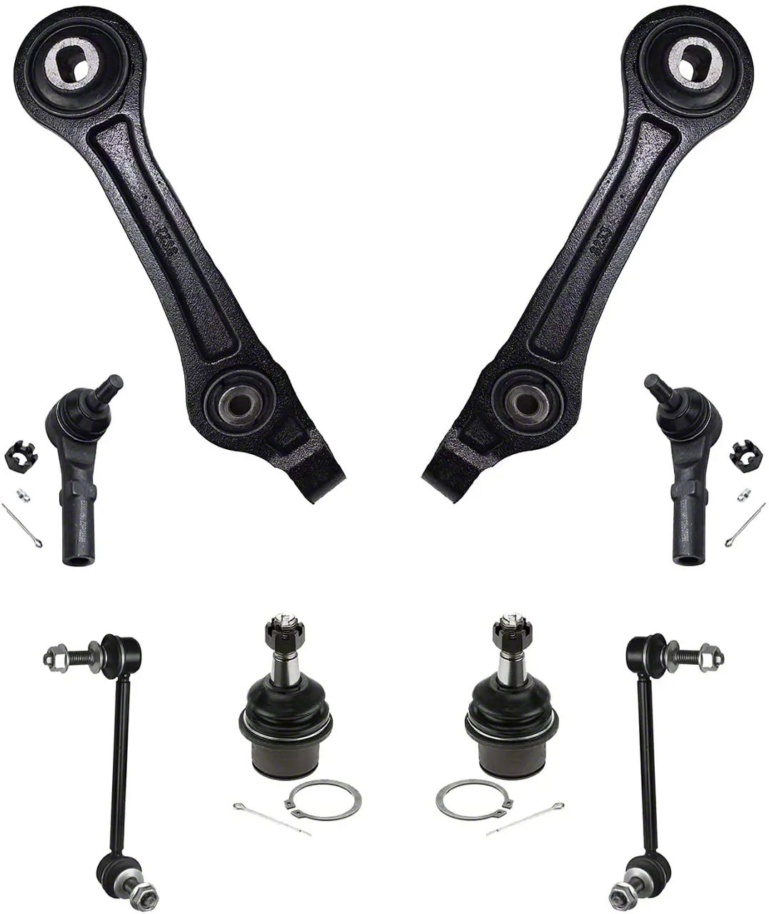 Challenger Front Lower Rearward Control Arms with Inner and Outer Tie