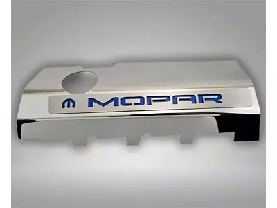 Fuel Rail Covers with MOPAR Top Plates; Polished (15-23 6.4L HEMI Challenger w/ Automatic Transmission)