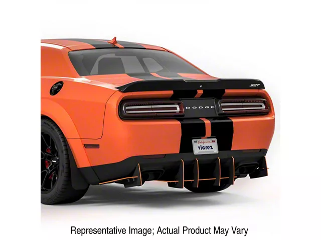 Genali Challenger Genali VR2 Rear Diffuser; Gloss Carbon Fiber Vinyl (18-23 ...