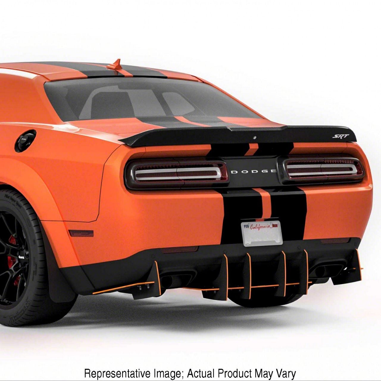 Challenger Genali VR2 Rear Diffuser; Satin Black Ice Vinyl (18-23 ...