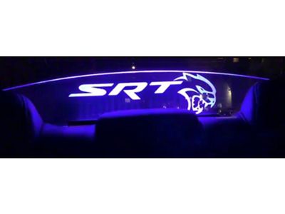 Glow Plate with Hellcat Logo; Clear; Blue Lighting Kit (08-23 Challenger)