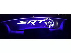 Glow Plate with Hellcat Logo; Blue (08-23 Challenger)