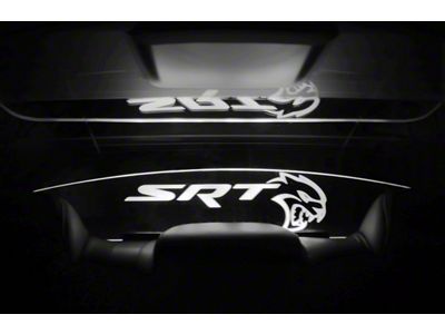 Glow Plate with Hellcat Logo; Clear; White Lighting Kit (08-23 Challenger)