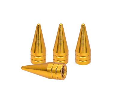 Gold Spike Valve Caps; 4-Pack (Universal; Some Adaptation May Be Required)