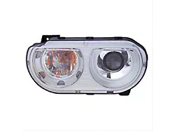 Replacement Halogen Headlight; Chrome Housing; Clear Lens; Driver Side (08-14 Challenger w/ Factory Halogen Headlights)