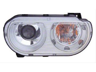 Replacement Halogen Headlight; Chrome Housing; Clear Lens; Passenger Side (08-14 Challenger w/ Factory Halogen Headlights)