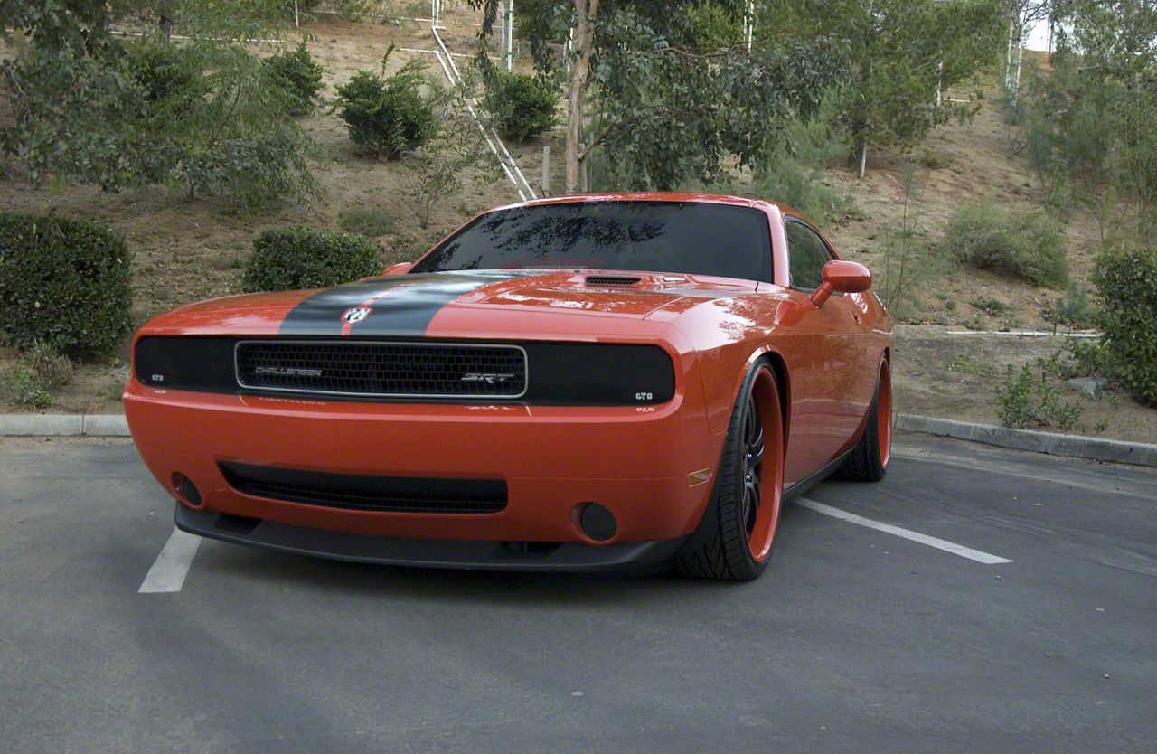 Challenger Solid CUDA Style Side Stripes; Matte Black (15-18