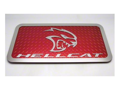 Hellcat Car Show Display Plate; Polished/Red (Universal; Some Adaptation May Be Required)