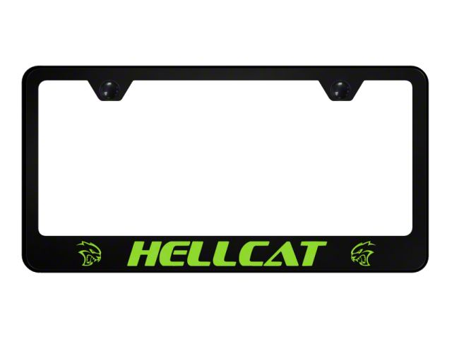 Hellcat License Plate Frame; Green (Universal; Some Adaptation May Be Required)