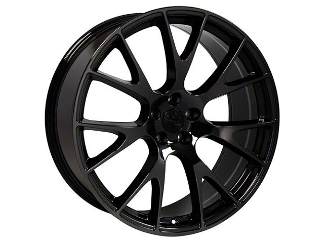 Hellcat Style Black Chrome Wheel; Rear Only; 20x10 (08-22 RWD Challenger)