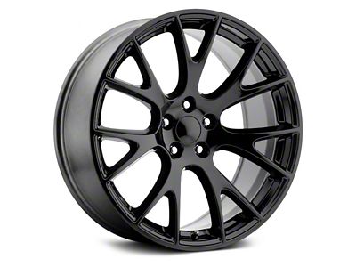 Hellcat Style Gloss Black Wheel; Rear Only; 22x10 (08-23 RWD Challenger, Excluding SRT Demon)